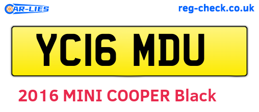 YC16MDU are the vehicle registration plates.