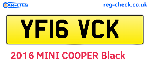 YF16VCK are the vehicle registration plates.