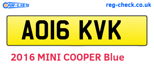 AO16KVK are the vehicle registration plates.