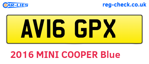 AV16GPX are the vehicle registration plates.
