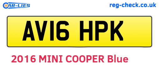 AV16HPK are the vehicle registration plates.