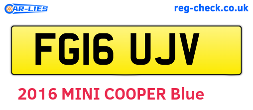 FG16UJV are the vehicle registration plates.