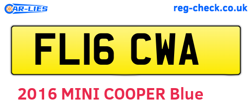 FL16CWA are the vehicle registration plates.