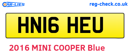 HN16HEU are the vehicle registration plates.