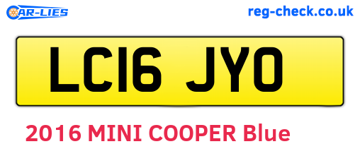 LC16JYO are the vehicle registration plates.