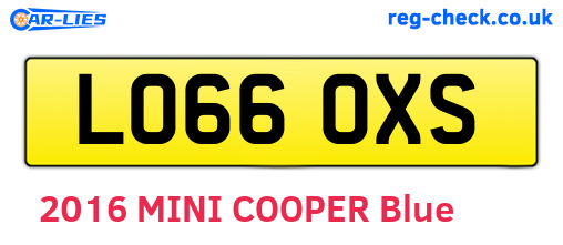 LO66OXS are the vehicle registration plates.