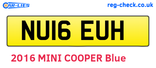 NU16EUH are the vehicle registration plates.