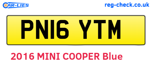 PN16YTM are the vehicle registration plates.