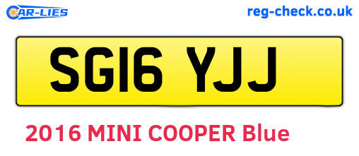 SG16YJJ are the vehicle registration plates.
