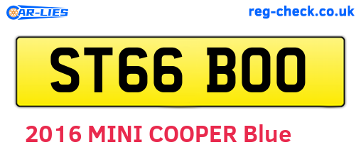 ST66BOO are the vehicle registration plates.