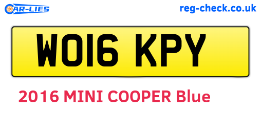 WO16KPY are the vehicle registration plates.