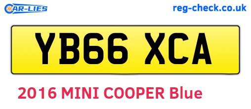YB66XCA are the vehicle registration plates.
