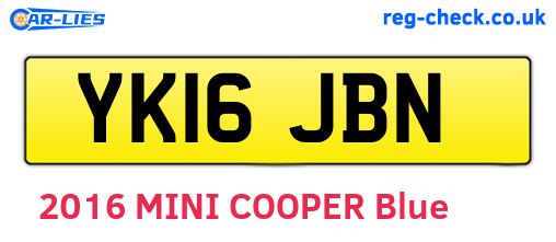 YK16JBN are the vehicle registration plates.