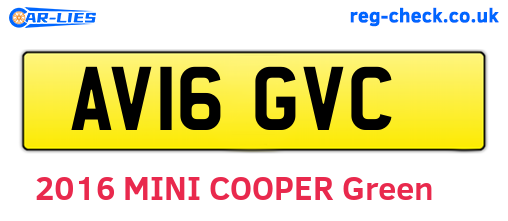 AV16GVC are the vehicle registration plates.