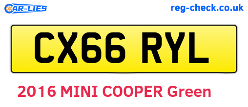 CX66RYL are the vehicle registration plates.