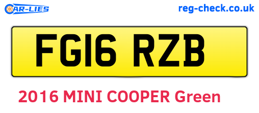 FG16RZB are the vehicle registration plates.