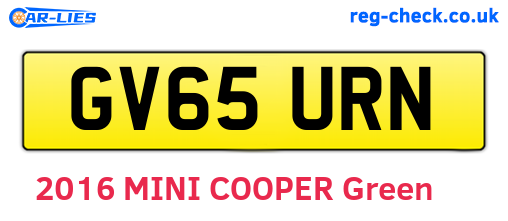 GV65URN are the vehicle registration plates.