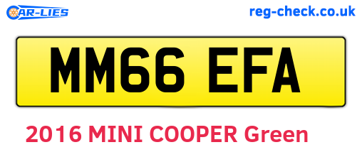 MM66EFA are the vehicle registration plates.