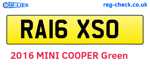 RA16XSO are the vehicle registration plates.