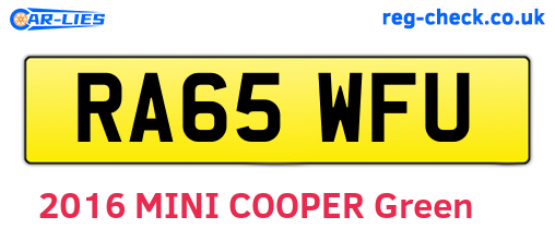 RA65WFU are the vehicle registration plates.