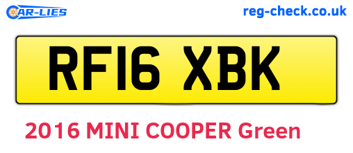 RF16XBK are the vehicle registration plates.