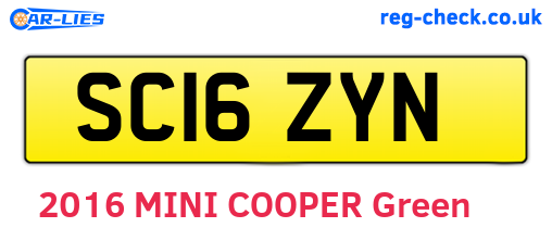SC16ZYN are the vehicle registration plates.
