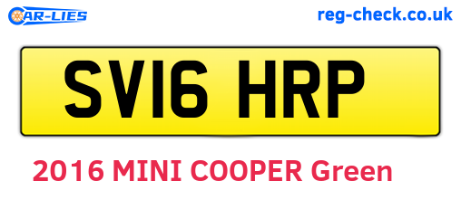 SV16HRP are the vehicle registration plates.