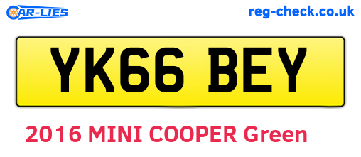 YK66BEY are the vehicle registration plates.