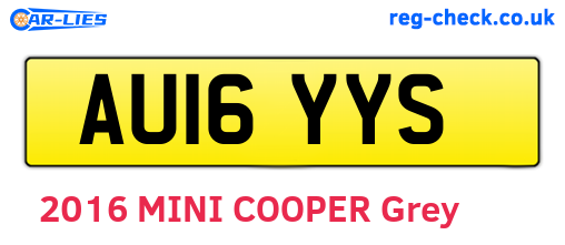 AU16YYS are the vehicle registration plates.
