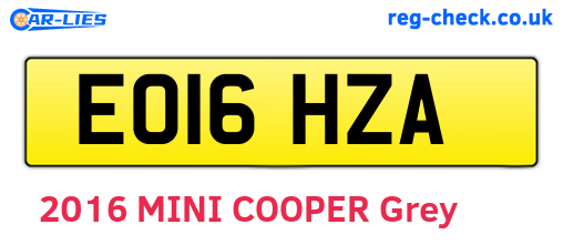 EO16HZA are the vehicle registration plates.