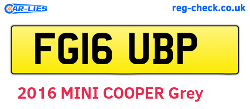 FG16UBP are the vehicle registration plates.