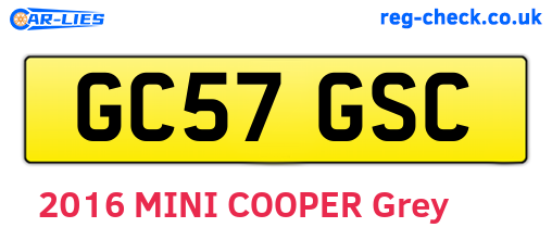 GC57GSC are the vehicle registration plates.