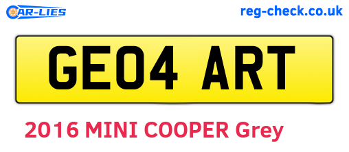GE04ART are the vehicle registration plates.