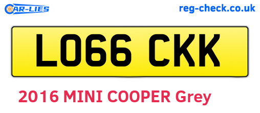 LO66CKK are the vehicle registration plates.