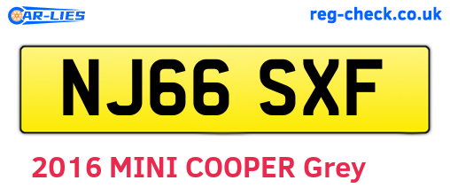NJ66SXF are the vehicle registration plates.