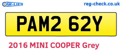 PAM262Y are the vehicle registration plates.