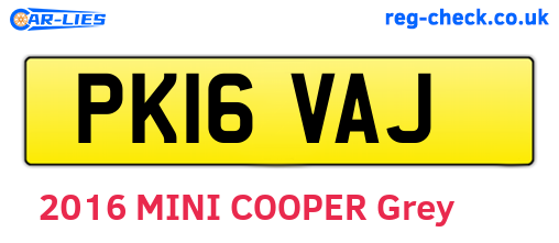 PK16VAJ are the vehicle registration plates.
