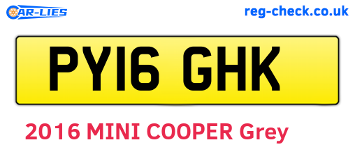 PY16GHK are the vehicle registration plates.