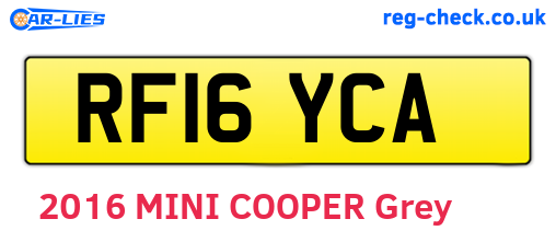 RF16YCA are the vehicle registration plates.