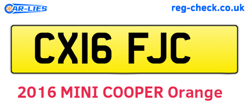 CX16FJC are the vehicle registration plates.