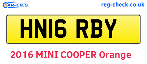 HN16RBY are the vehicle registration plates.