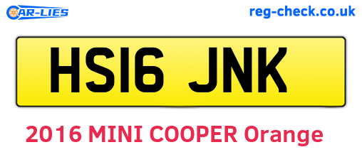 HS16JNK are the vehicle registration plates.
