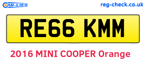 RE66KMM are the vehicle registration plates.