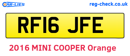 RF16JFE are the vehicle registration plates.