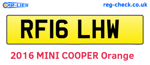 RF16LHW are the vehicle registration plates.