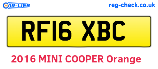 RF16XBC are the vehicle registration plates.