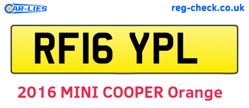 RF16YPL are the vehicle registration plates.