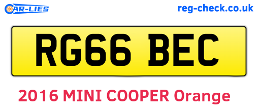 RG66BEC are the vehicle registration plates.