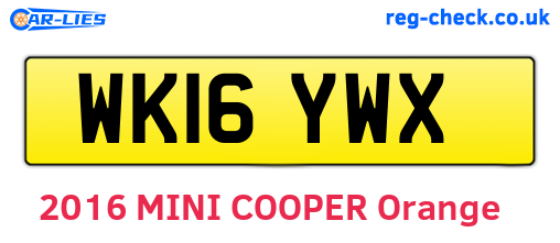 WK16YWX are the vehicle registration plates.