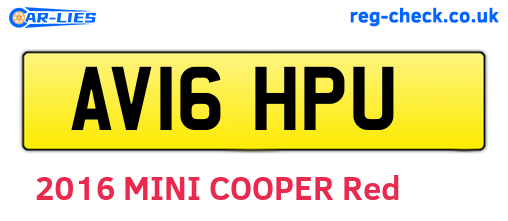 AV16HPU are the vehicle registration plates.